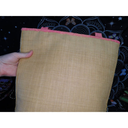 Vintage Beachy Roxy Woven Straw Tote With Floral Accent