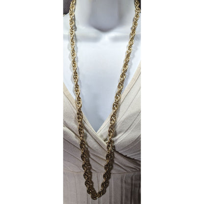 Casual Textured Gold Tone Chain  Necklace