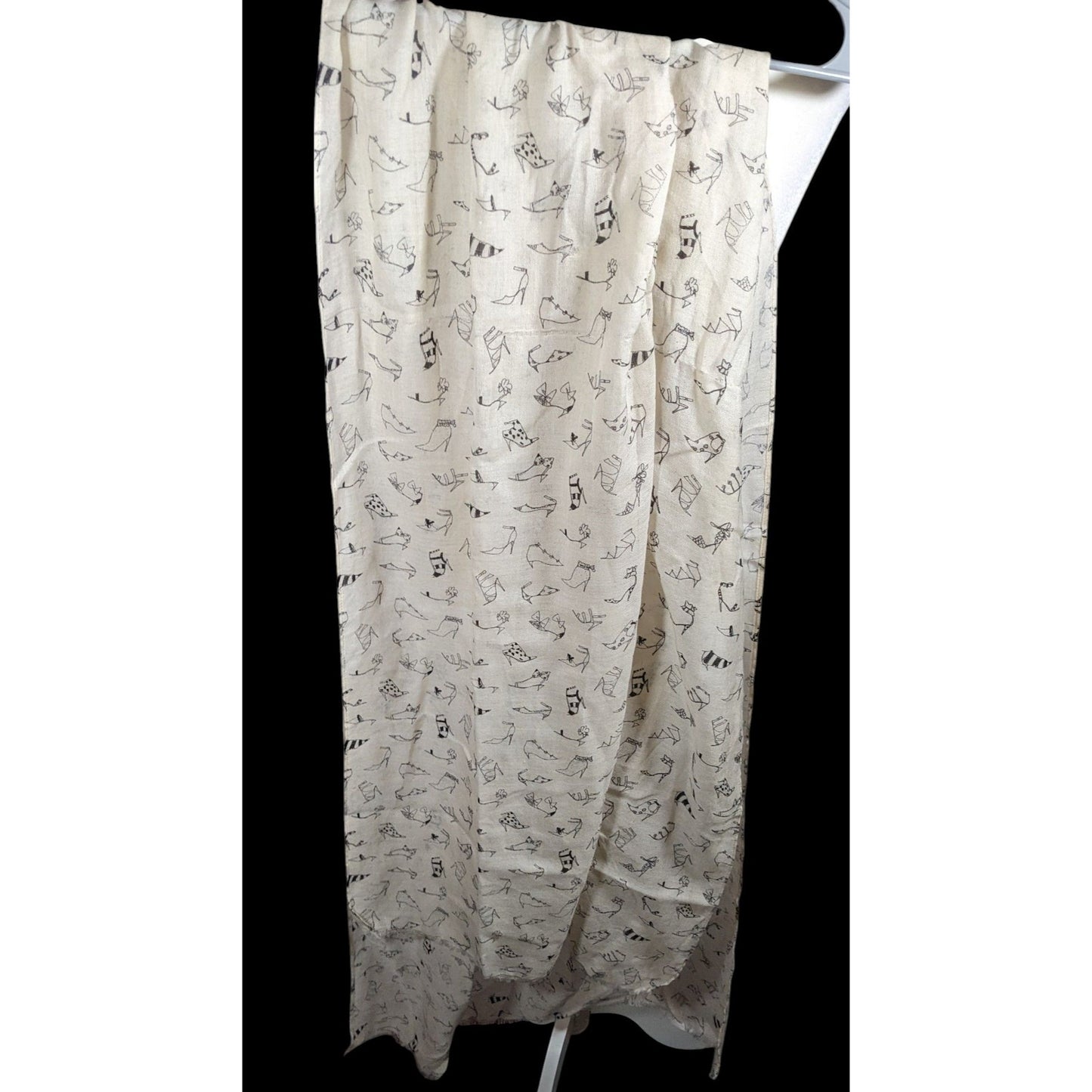 J.Crew Preppy White And Black Shoe Sketch Scarf