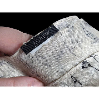 J.Crew Preppy White And Black Shoe Sketch Scarf