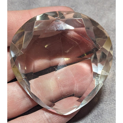 Crystal Clear Large Faceted Glass Gem Decor