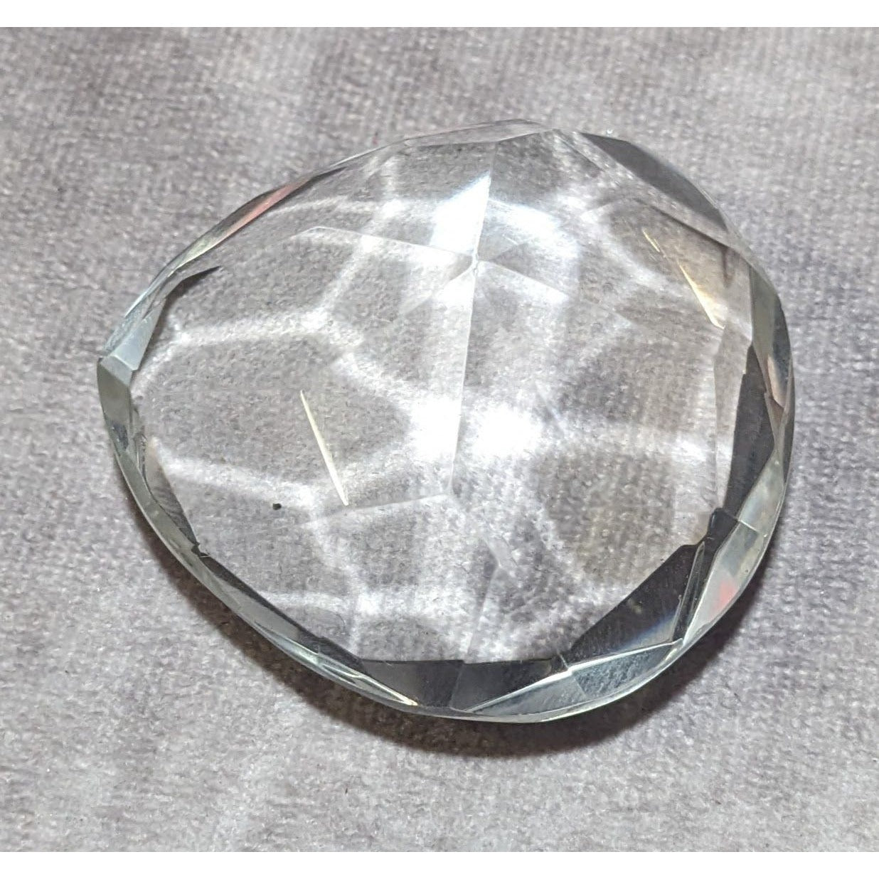 Crystal Clear Large Faceted Glass Gem Decor