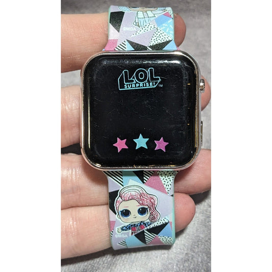 Y2K Kidcore LOL Surprise Watch Pastel Character Print Square Face