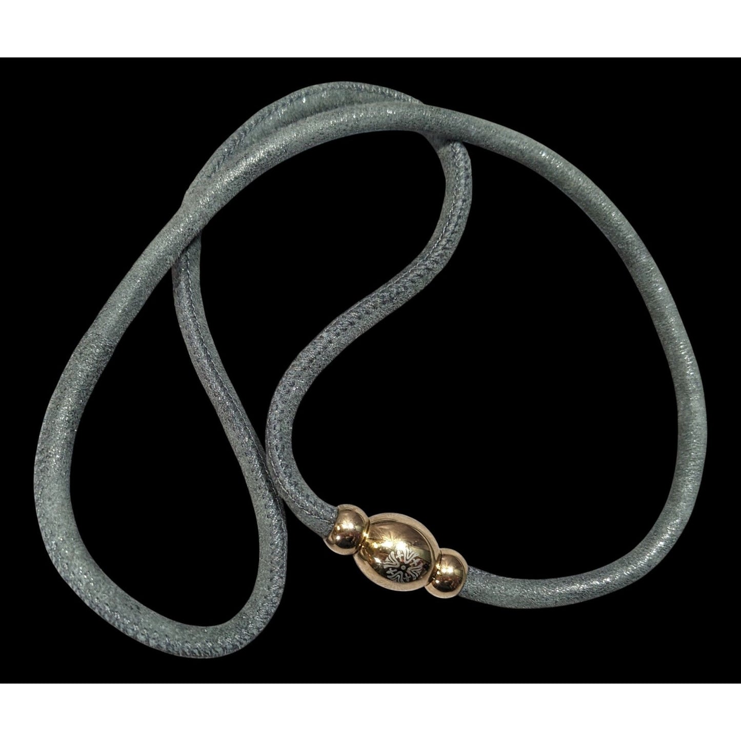 Modern Qudo Shimmery Grey Suede Wrap Bracelet