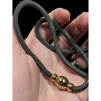 Modern Qudo Shimmery Grey Suede Wrap Bracelet