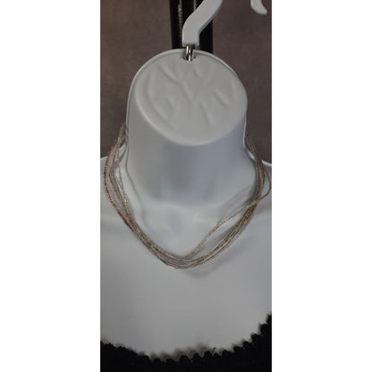 Casual Neutral Tone Glass Beaded Layered Necklace