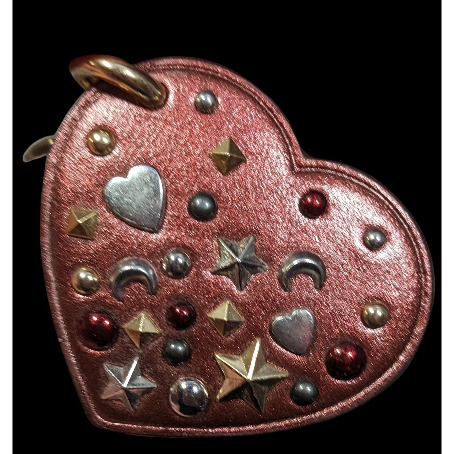 Coach Stardust Studs Red Heart Bag Charm/Keychain