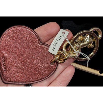 Coach Stardust Studs Red Heart Bag Charm/Keychain