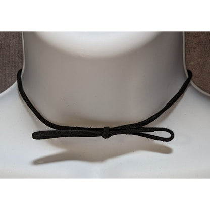 Black Faux Suede Choker Necklace With Bow Tie Design