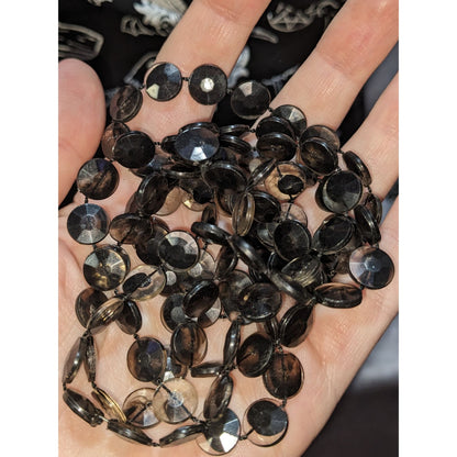 Gothic Smoky Faceted Plastic Bead Necklace