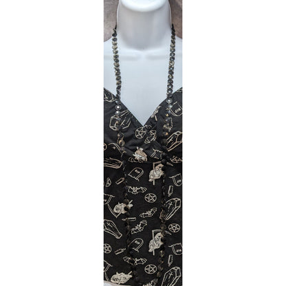 Gothic Smoky Faceted Plastic Bead Necklace