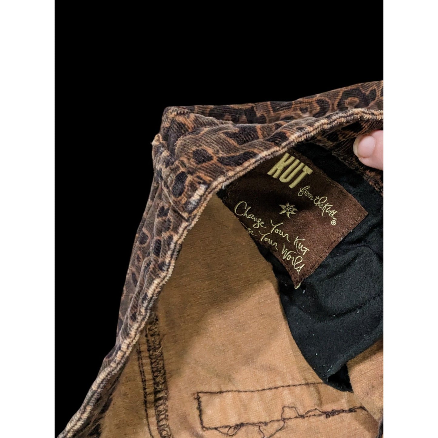 Brown Leopard Print Corduroy Pants by Kut From The Kloth