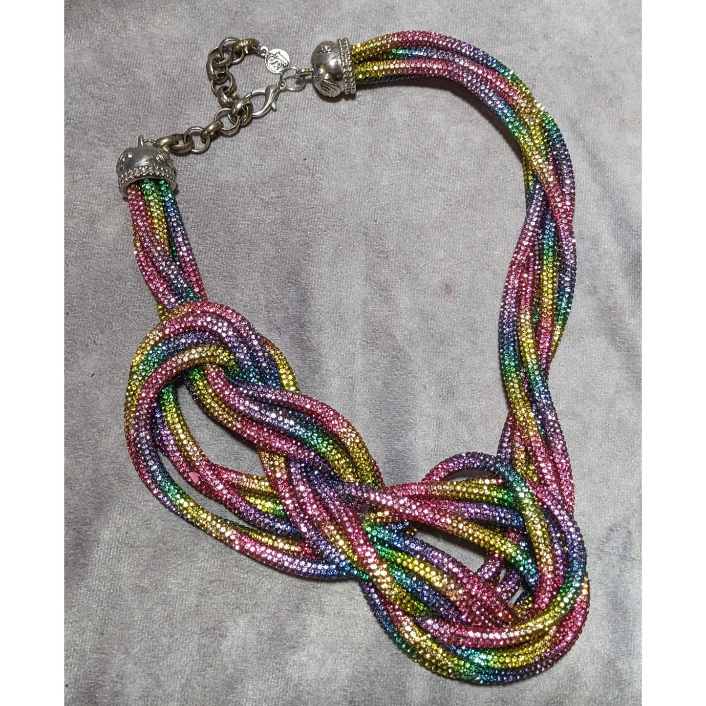 Rainbow Glam Knotted Sassy Jones Statement Necklace