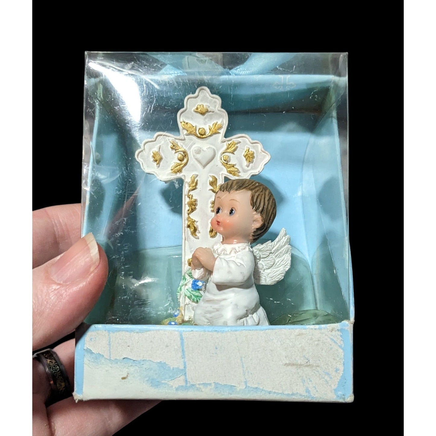 2006 First Communion Angle Baby Cross Figurine