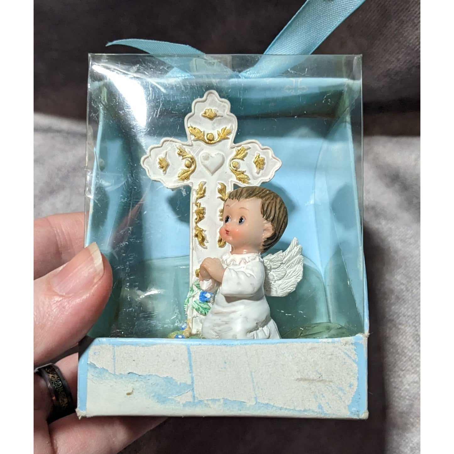 2006 First Communion Angle Baby Cross Figurine