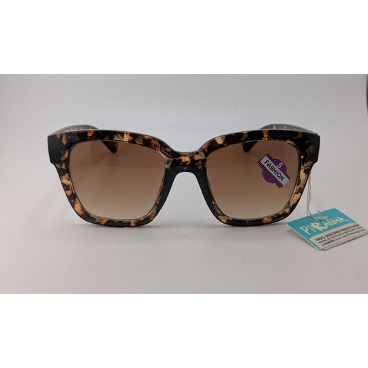 Piranha Oversized Tortoise Square Sunglasses 100% UV Protection Gradient Brown Lenses
