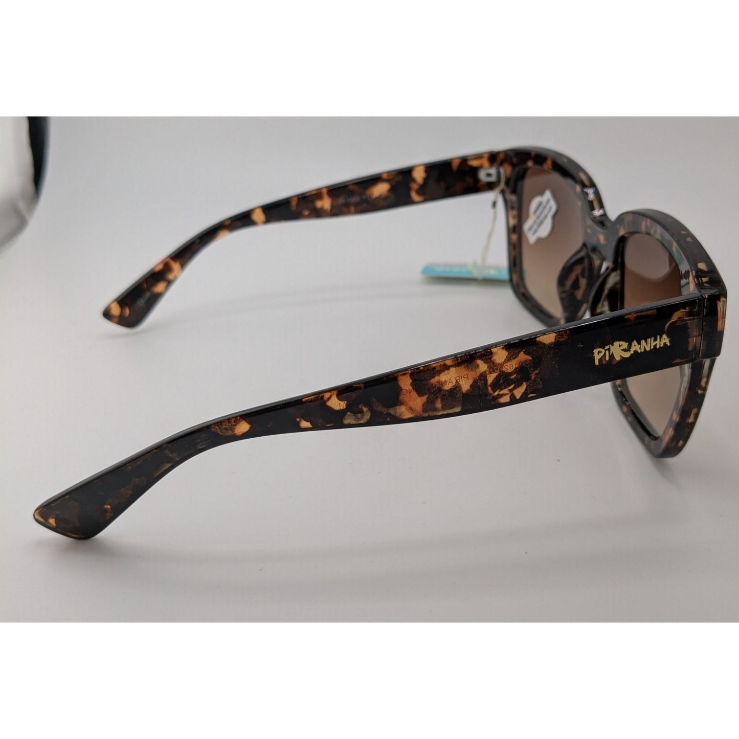 Piranha Oversized Tortoise Square Sunglasses 100% UV Protection Gradient Brown Lenses