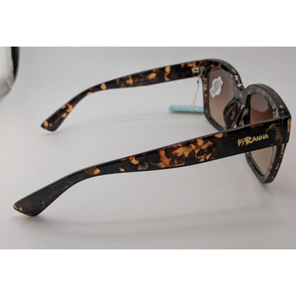 Piranha Oversized Tortoise Square Sunglasses 100% UV Protection Gradient Brown Lenses