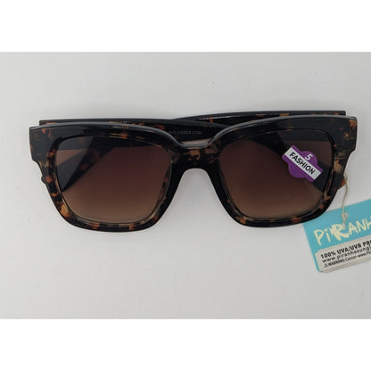 Piranha Oversized Tortoise Square Sunglasses 100% UV Protection Gradient Brown Lenses