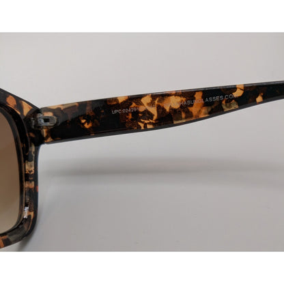 Piranha Oversized Tortoise Square Sunglasses 100% UV Protection Gradient Brown Lenses