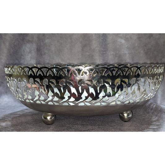 WMF Ikora Silver-Plated Footed Tray With Swirl Finish Made In Germany