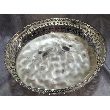 WMF Ikora Silver-Plated Footed Tray With Swirl Finish Made In Germany