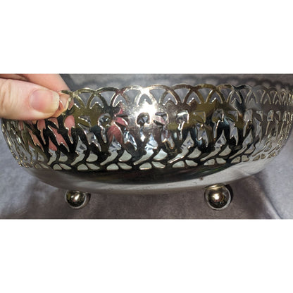 WMF Ikora Silver-Plated Footed Tray With Swirl Finish Made In Germany
