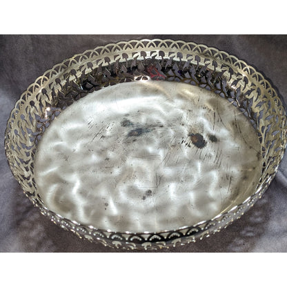 WMF Ikora Silver-Plated Footed Tray With Swirl Finish Made In Germany