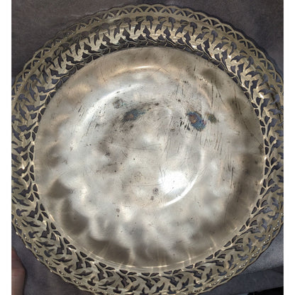 WMF Ikora Silver-Plated Footed Tray With Swirl Finish Made In Germany