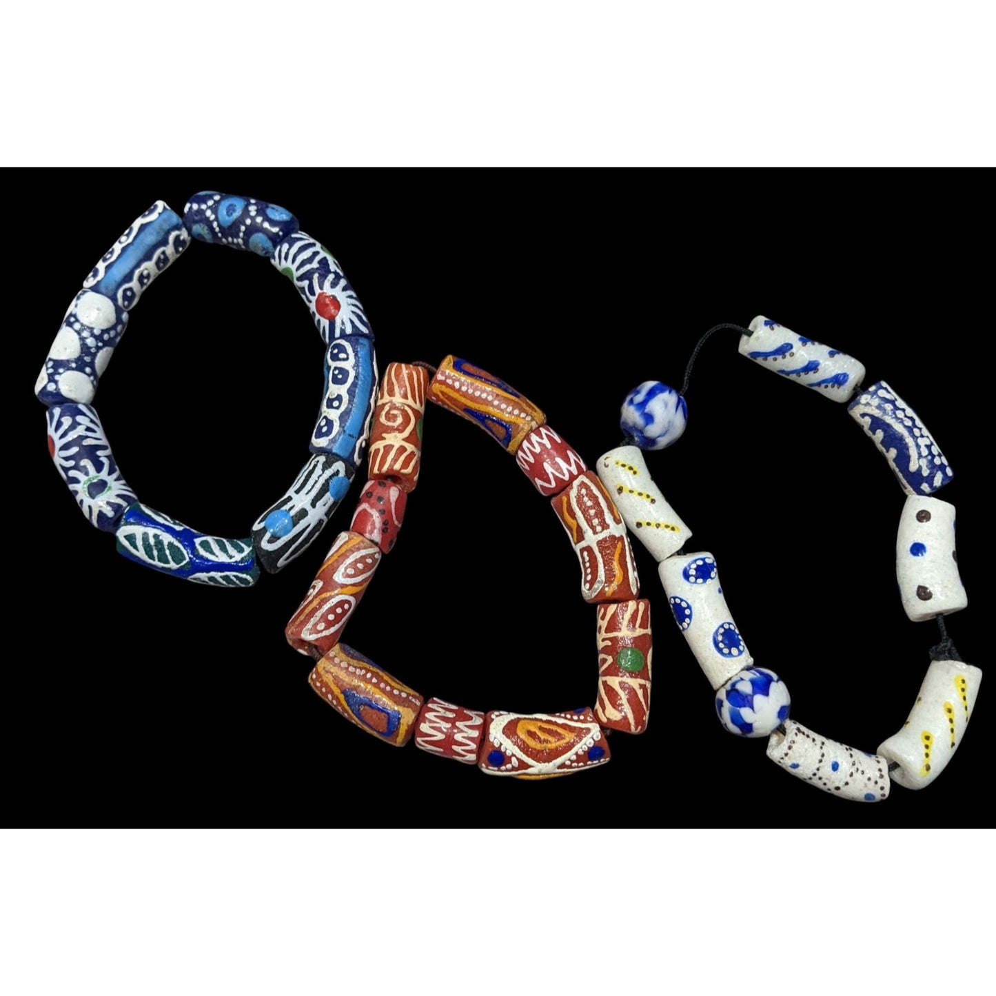 Handmade Ghana Africa Krobo Beaded Bracelet Set (3)