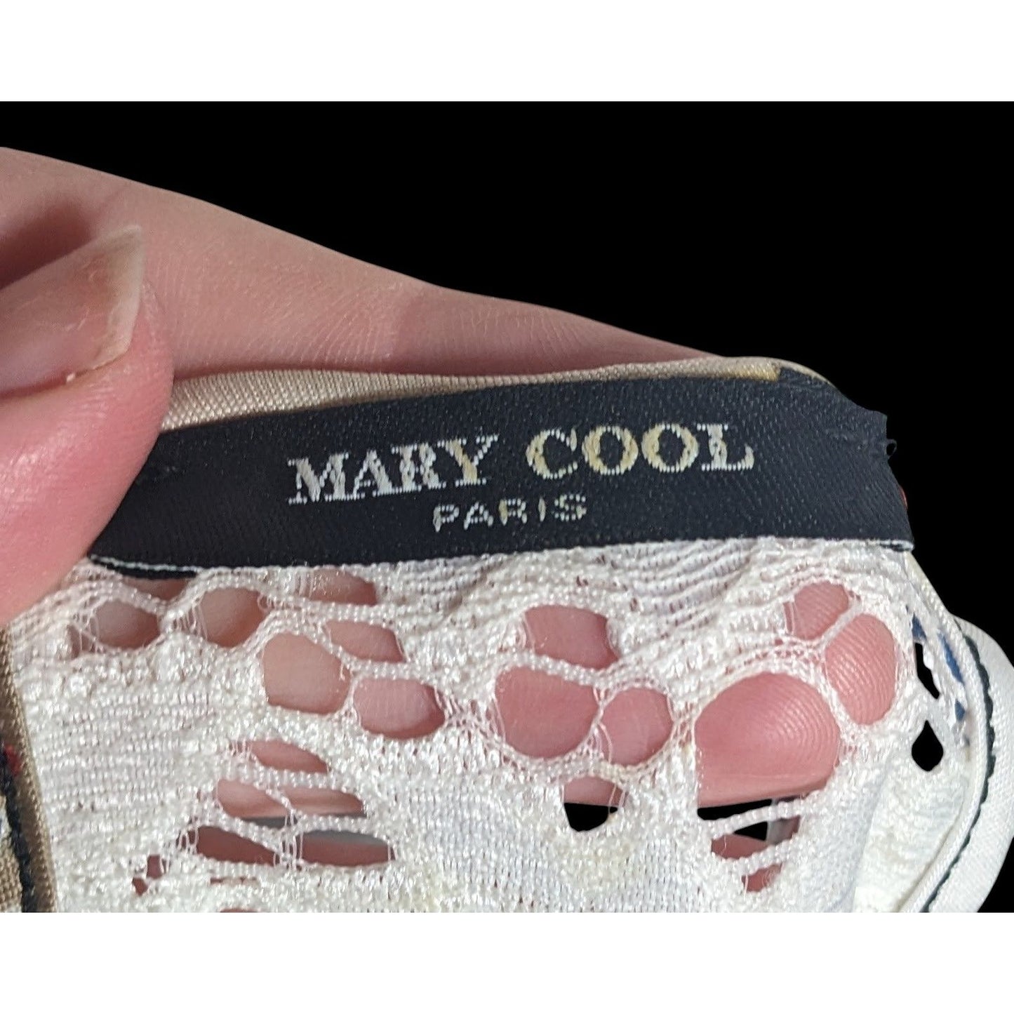 Mary Cool Paris Rainbow Geometric Lace Back Top