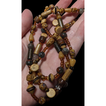 Earthy Handmade Mixed Media Beaded Necklace