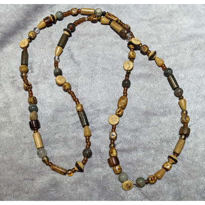 Earthy Handmade Mixed Media Beaded Necklace