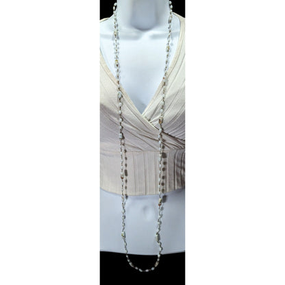Vintage Handmade Mottled Rainbow Milk Glass Beaded Necklace