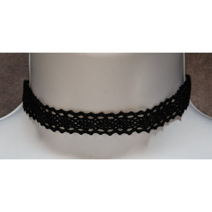 Black Sawtooth Lace Choker Necklace Gothic Victorian Dark Romantic Alt Jewelry
