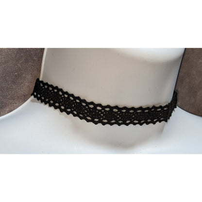 Black Sawtooth Lace Choker Necklace Gothic Victorian Dark Romantic Alt Jewelry