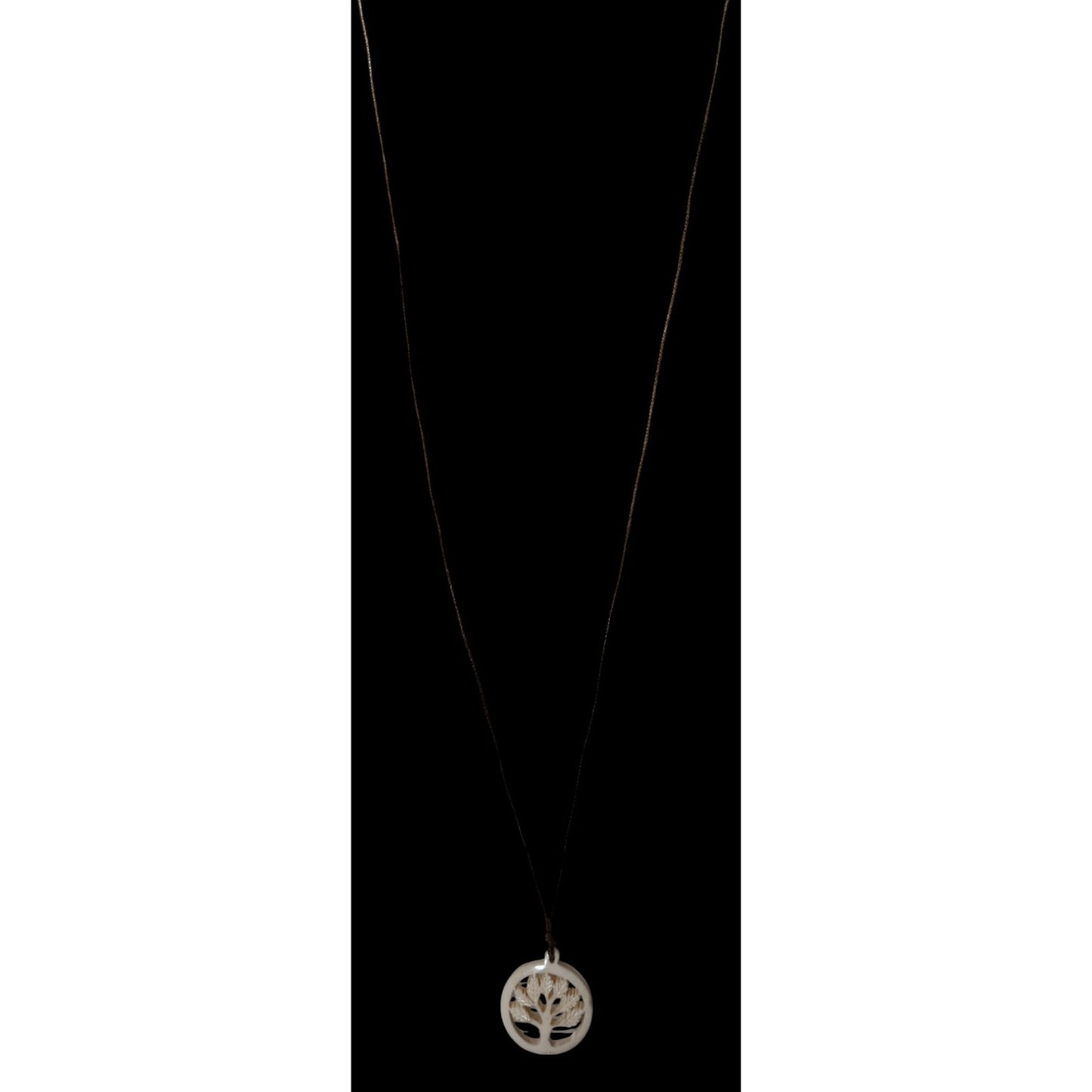 Bohemian Nature Themed Cream Tree Pendant Necklace