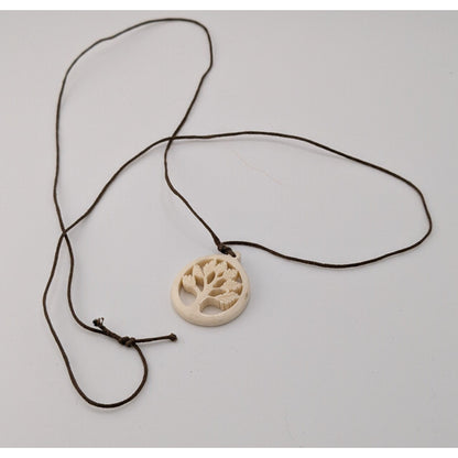 Bohemian Nature Themed Cream Tree Pendant Necklace