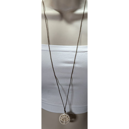 Bohemian Nature Themed Cream Tree Pendant Necklace