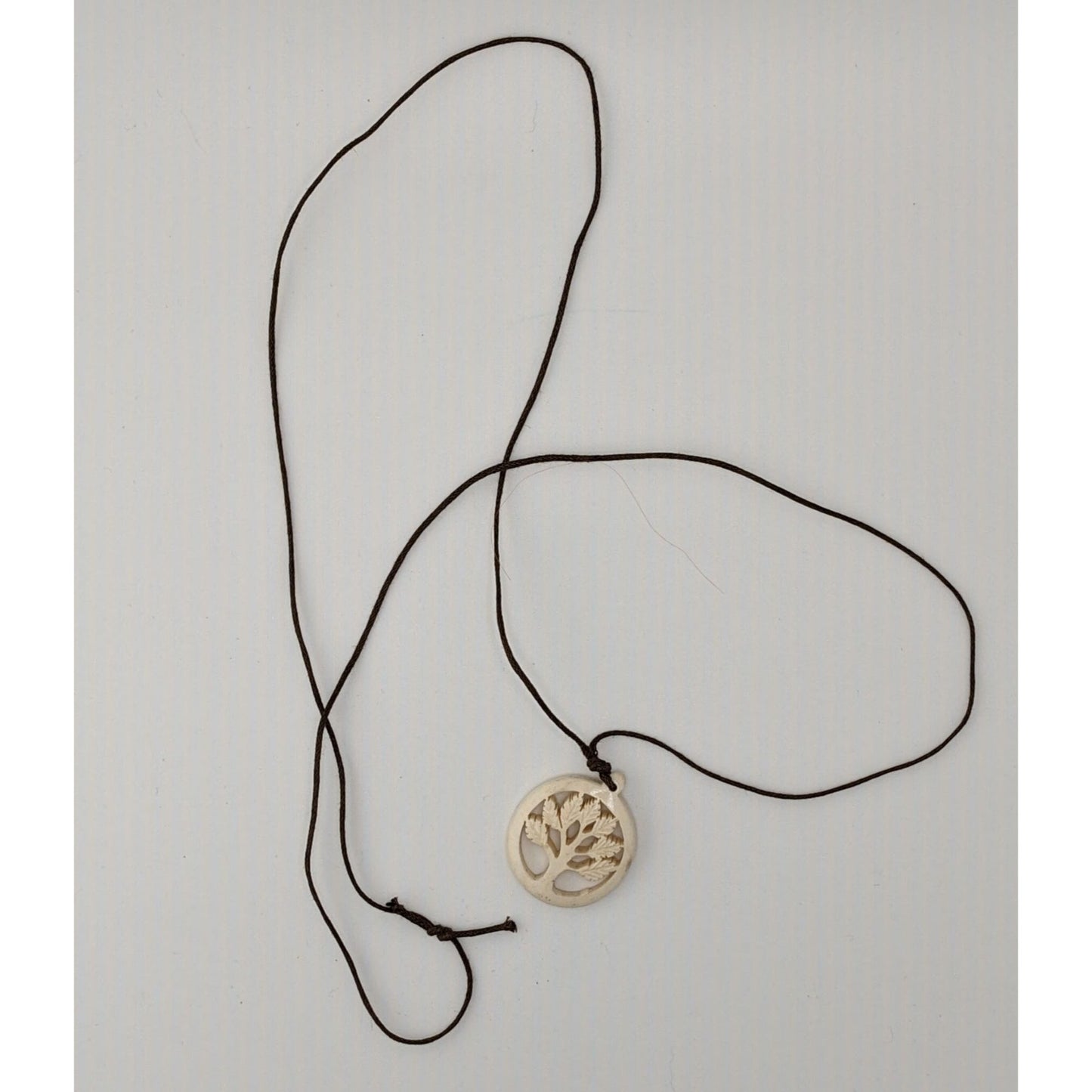 Bohemian Nature Themed Cream Tree Pendant Necklace