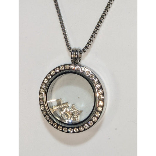 Minimalist Faith Modern International Bullion Company Sterling Floating Locket Necklace