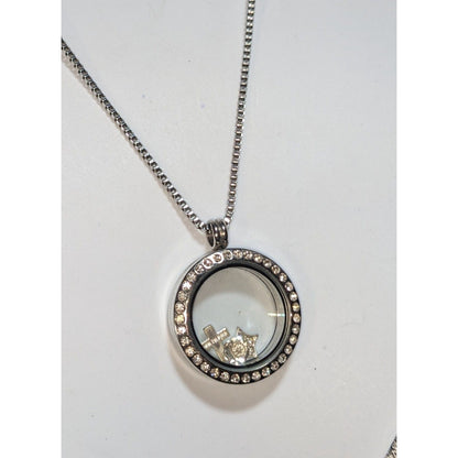 Minimalist Faith Modern International Bullion Company Sterling Floating Locket Necklace