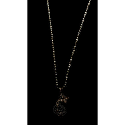 Bohemian Floral Gold Tone Charm Cluster Pendant Necklace