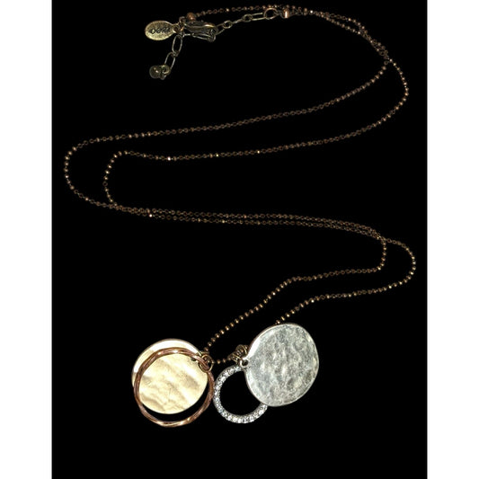 AEO Preppy Brutalist Metallic Charm Disc Necklace