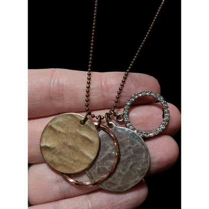 AEO Preppy Brutalist Metallic Charm Disc Necklace