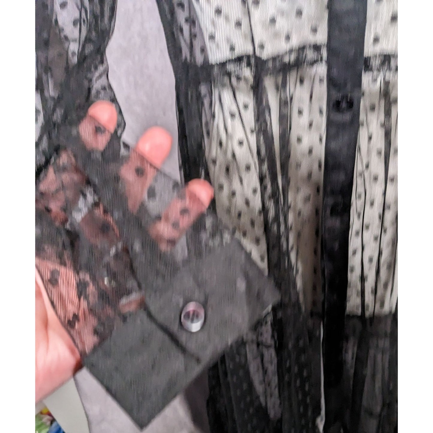 Vintage Spoon Jeans Sheer Black Polka Dot Maxi Dress