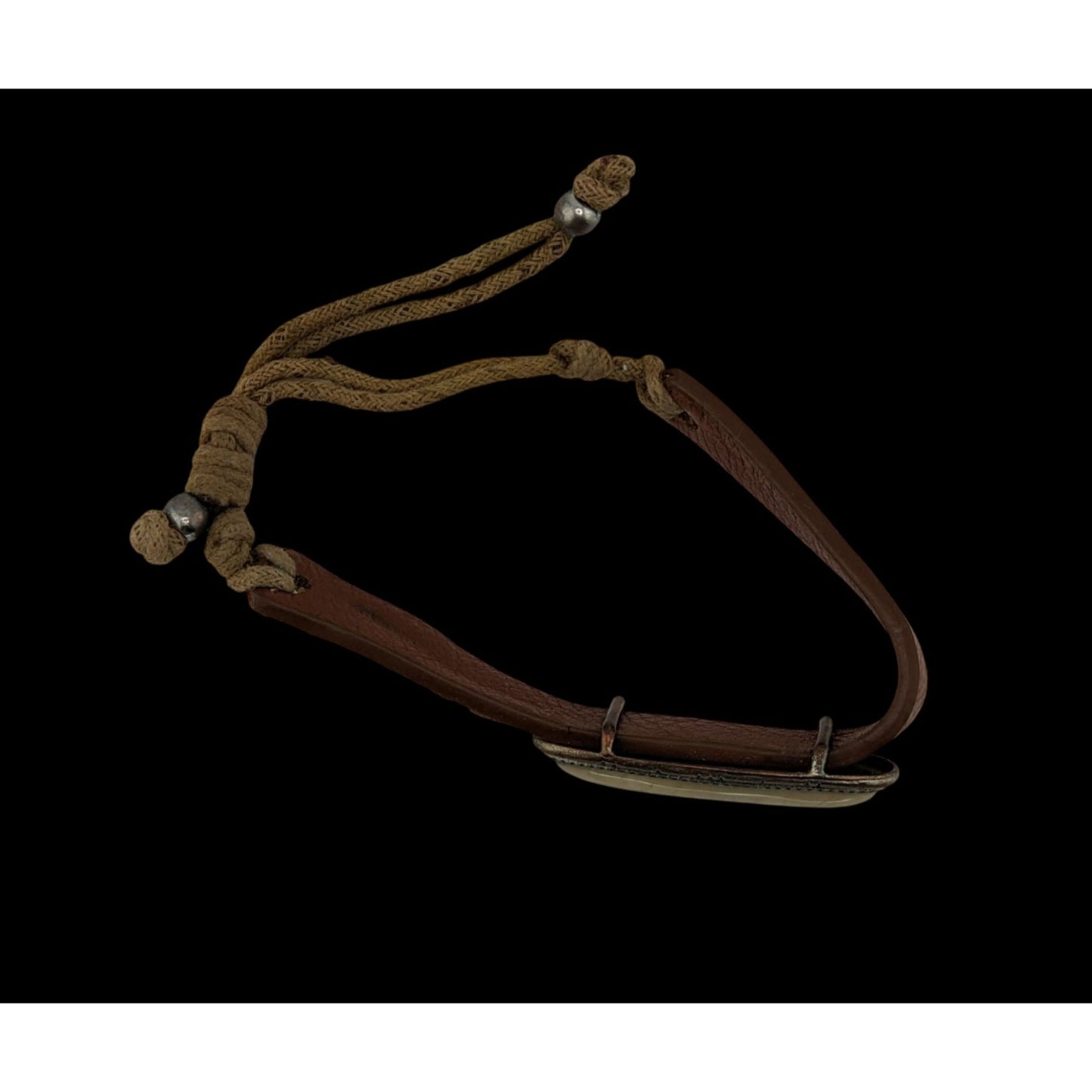 Boho Leather Bracelet With Faux Stone & Adjustable Cord