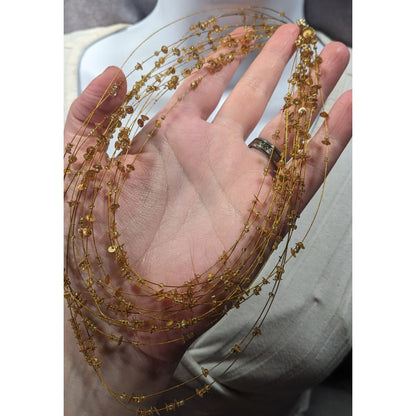 Whimsical Glam Gold Tone Floating Multilayer Necklace