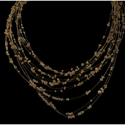 Whimsical Glam Gold Tone Floating Multilayer Necklace