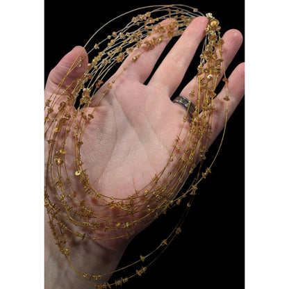 Whimsical Glam Gold Tone Floating Multilayer Necklace